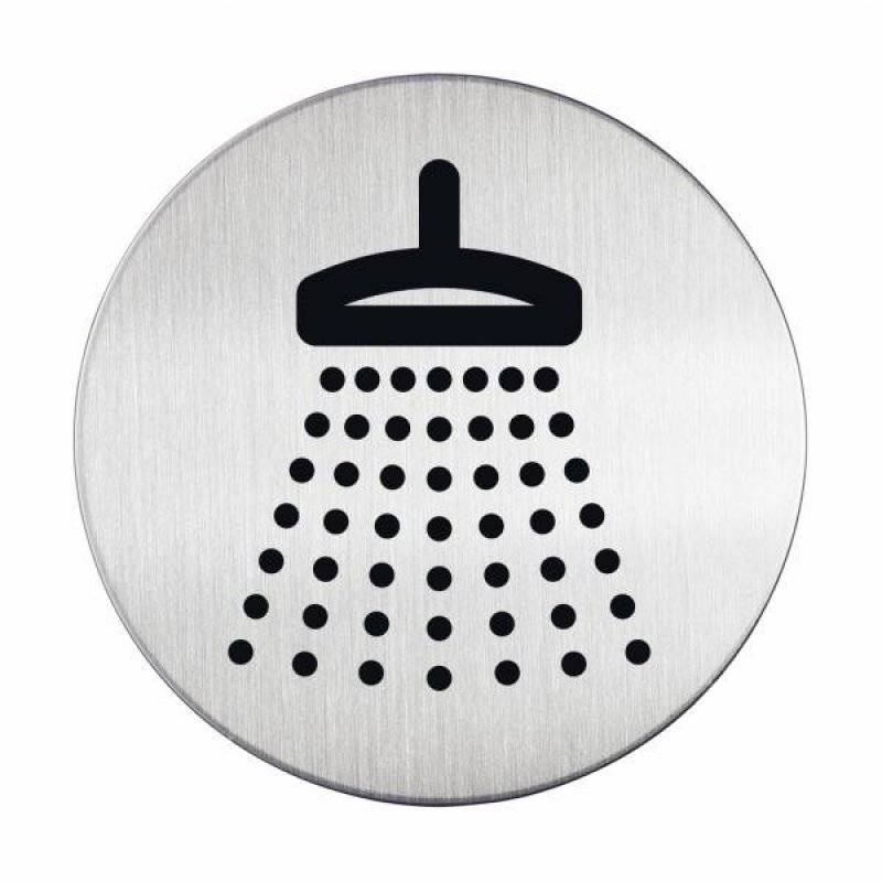 Durable 4938 23 Shower Pictogram Stainless Steel Round , 83mm 